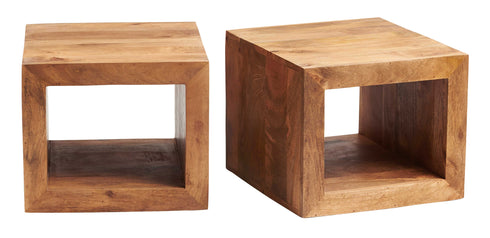 Toko Light Mango Cubed John Long Coffee Table Set by Indian Hub